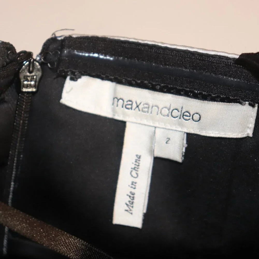 Max and Cleo Striped Satin Dress Size 2